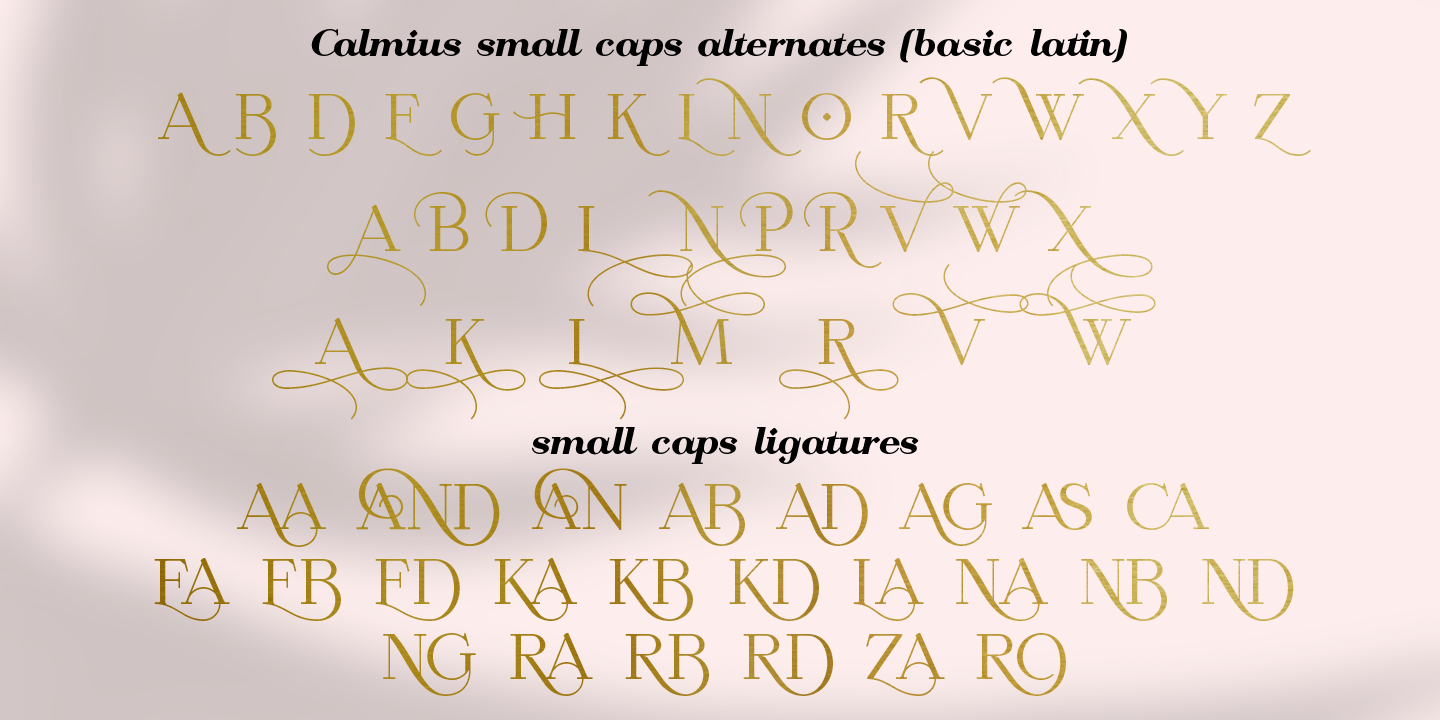 Ejemplo de fuente Calmius Medium Italic